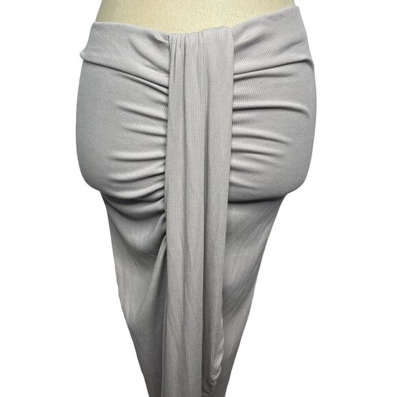 Illa Illa Boutique Trendy Ruffle Midi Skirt Mauve Knit Size S - Picture 2 of 3